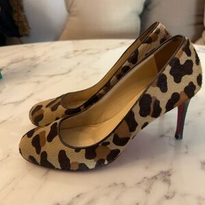 Christian Louboutin Leopard Print Women's Heels in pony hair